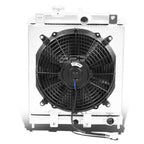 2X Aluminum 2-Row Racing Radiator + Cooling Fan Shroud for Honda EG/EH/EJ/EM/DC (1994–2000)