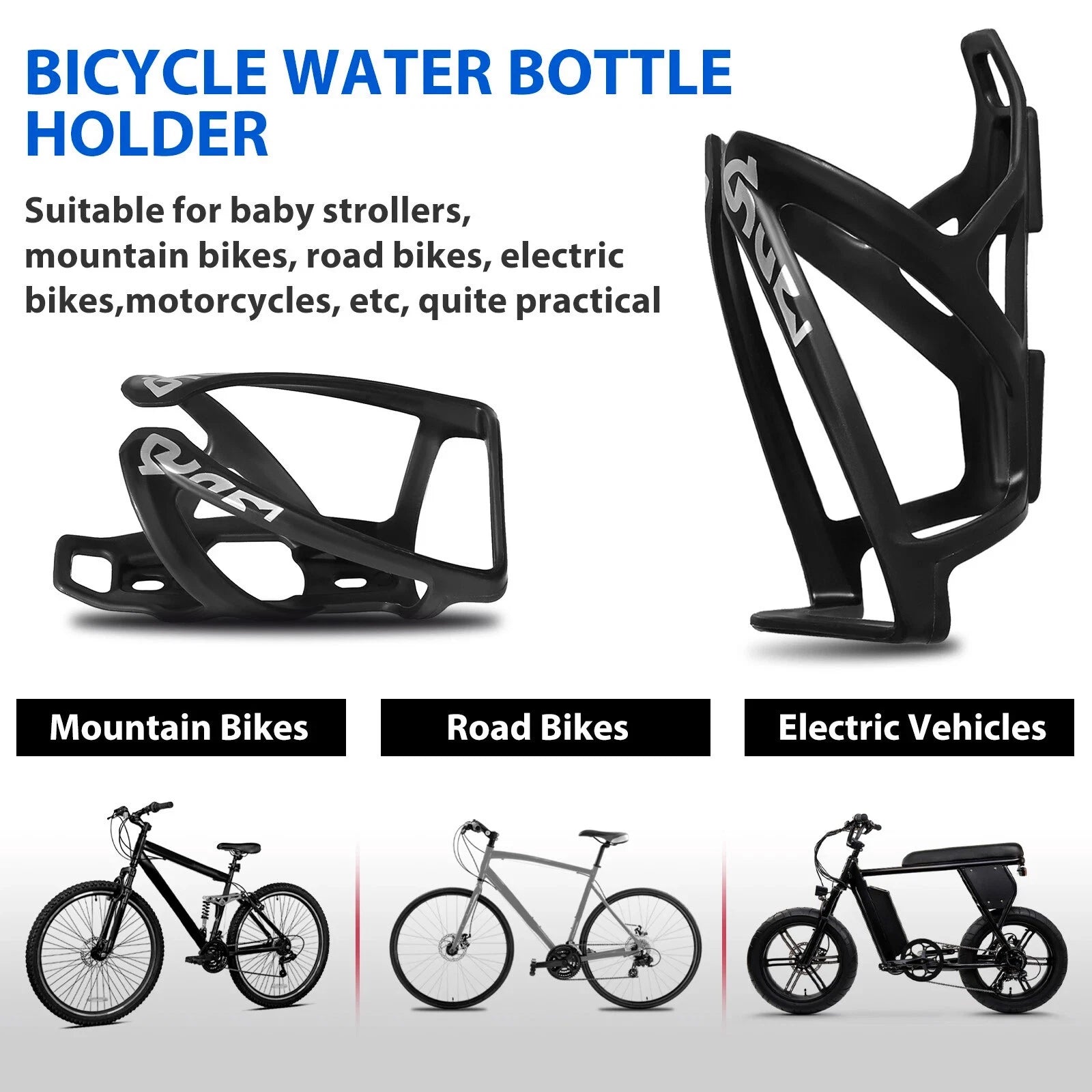 Water Bottle Holder for Bicycle Handlebar (Universal Fit)