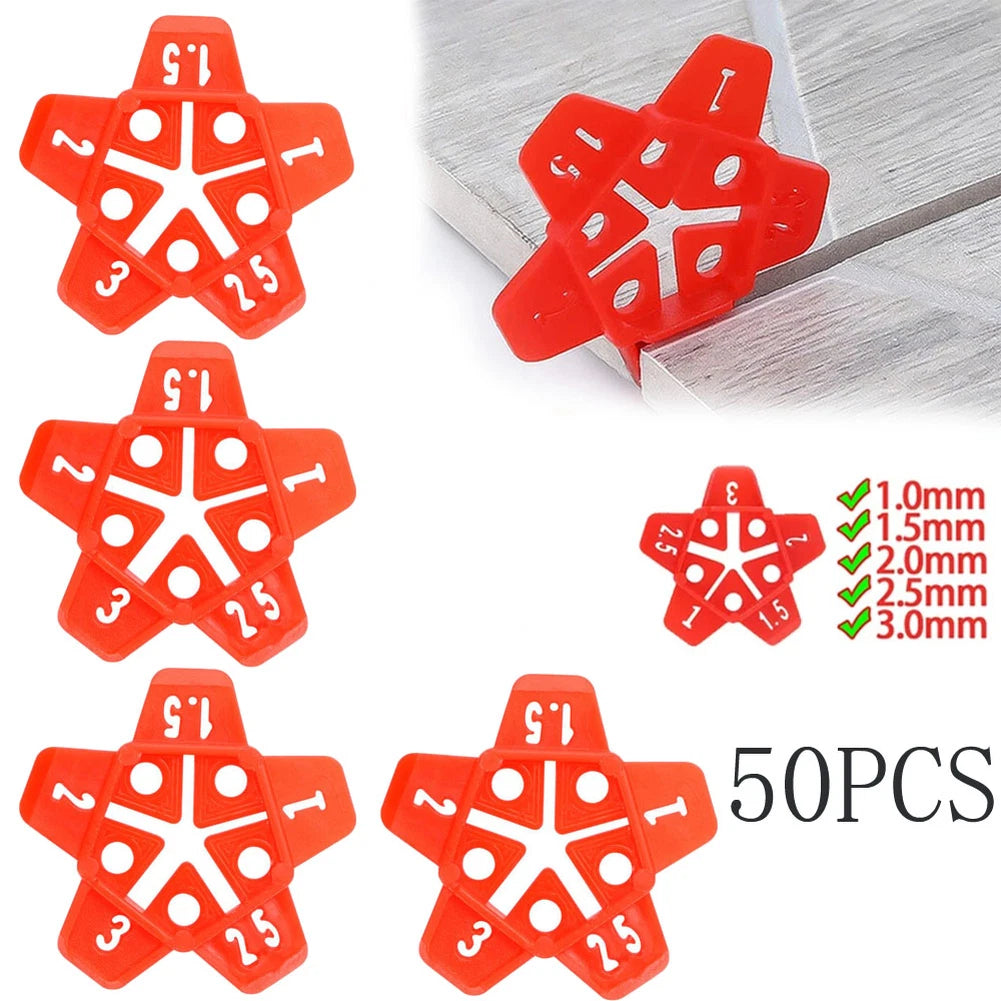 50pcs Tile Leveling Spacers Clips Plastic 1mm 1.5mm 2mm 2.5mm 3mm