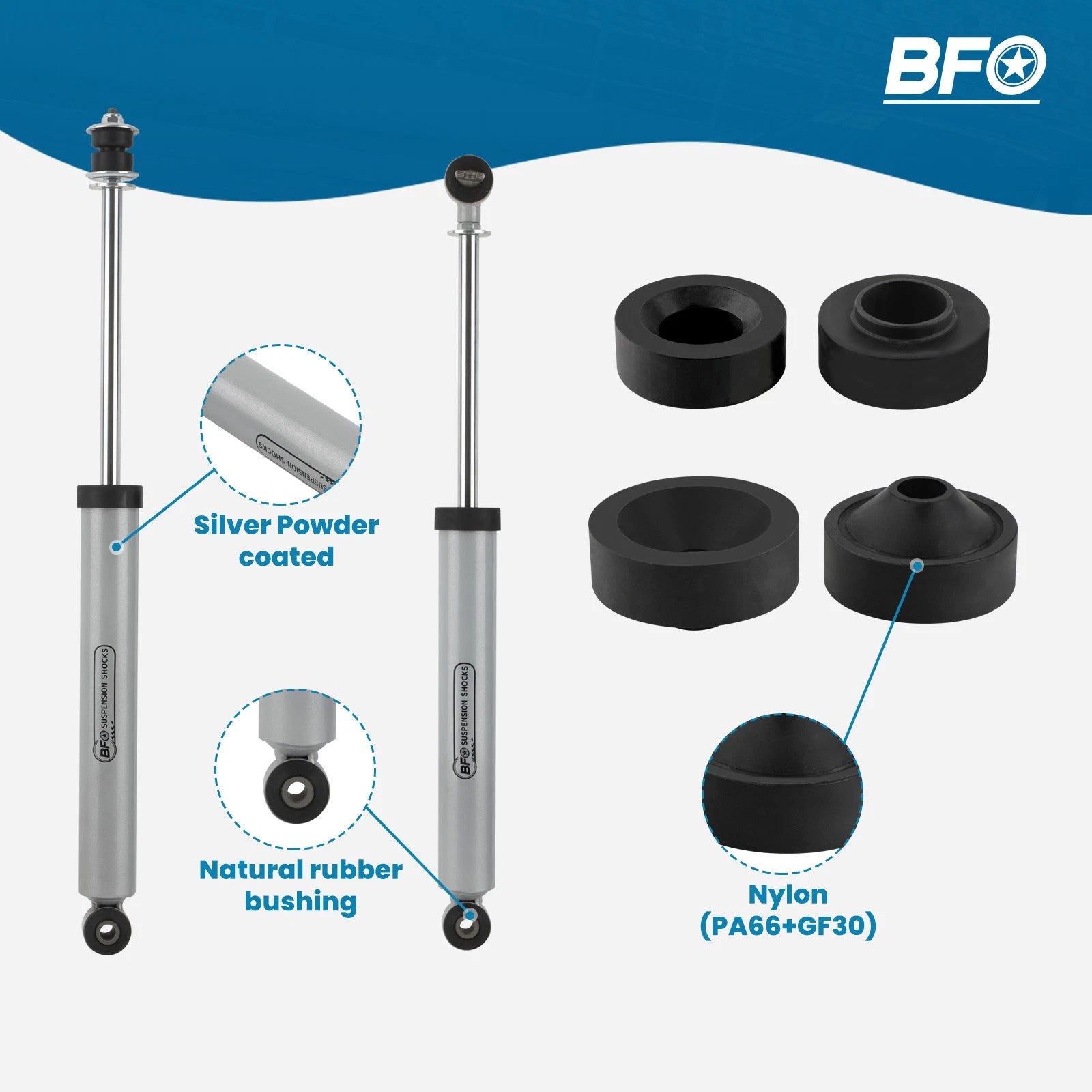1.75 Inch Lift Kit with Shocks for Jeep Wrangler JK Unlimited (2007–2018)