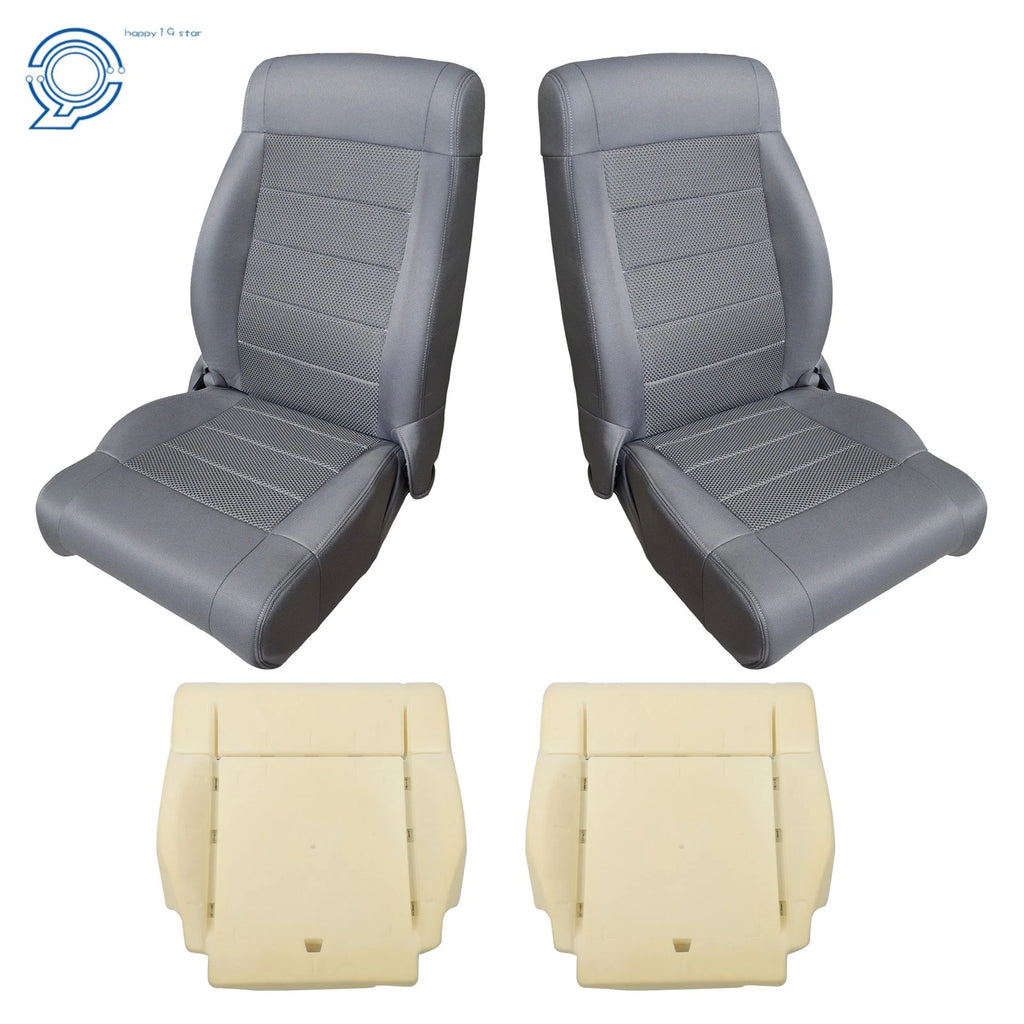Set of 2 Cloth Seat Covers with Foam Cushion for Jeep Wrangler (2007–2012)