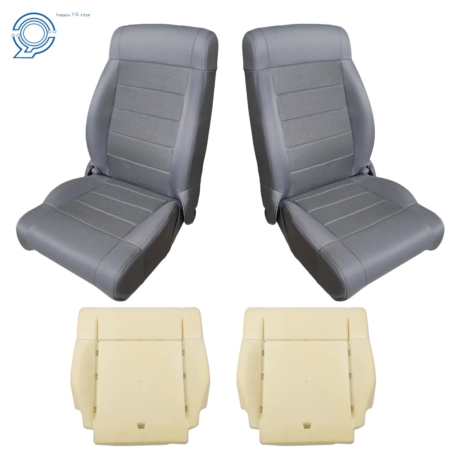 Set of 2 Cloth Seat Covers with Foam Cushion for Jeep Wrangler (2007–2012)