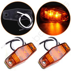 Pack of 2 Amber Clearance Lamp Surface Mount Side Marker Light for Trailer
