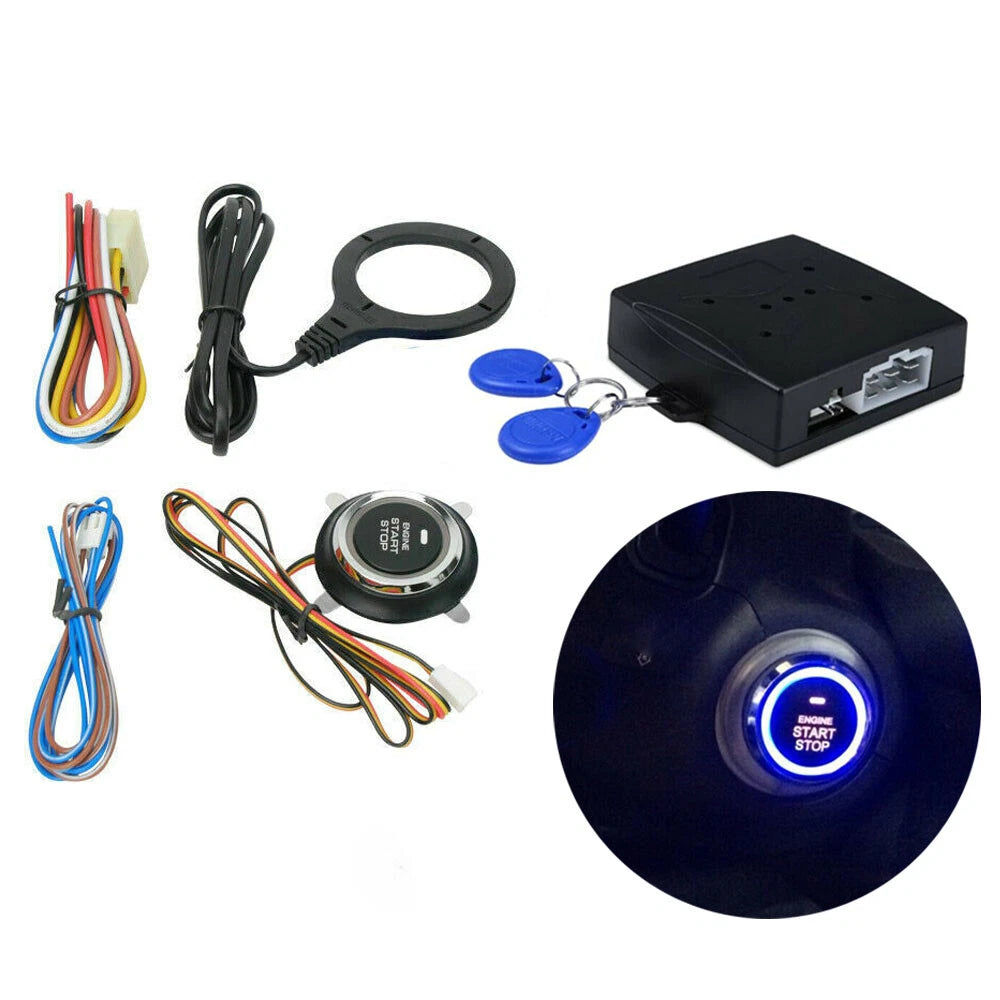 Smart 12V RFID Car Engine Alarm Push Button Keyless Entry for