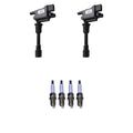 Set of 2 Ignition Coils & 4 Denso Spark Plugs for Mazda Protege (1999–2003)