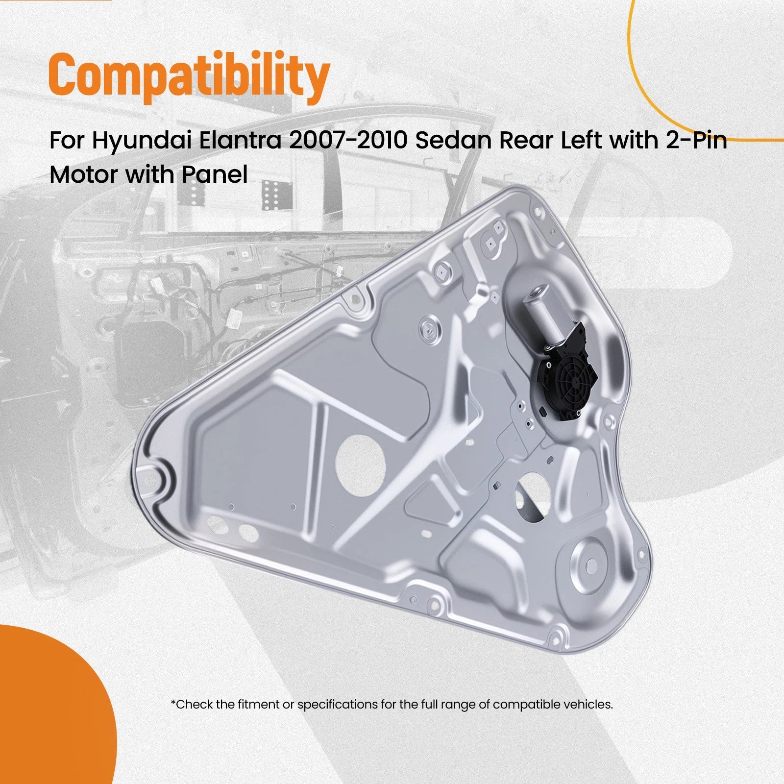 1PC Power Window Regulator Rear Left for Hyundai Elantra (2007–2010) 748-336