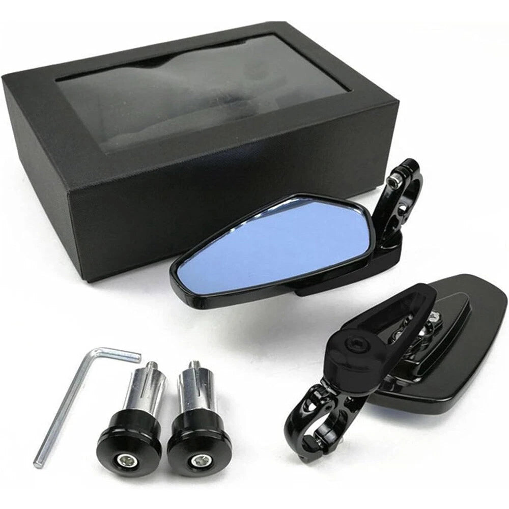 2X 7/8" Motorcycle Handle Bar End Rearview Side Mirrors for Yamaha Honda Suzuki
