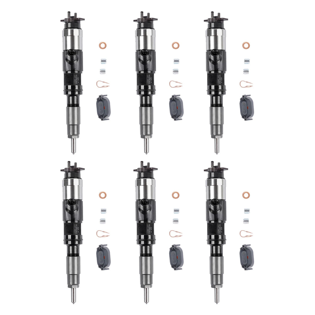 6Pack Common Rail Injectors for John Deere 4045T 6068T (RE531209 DZ100212)
