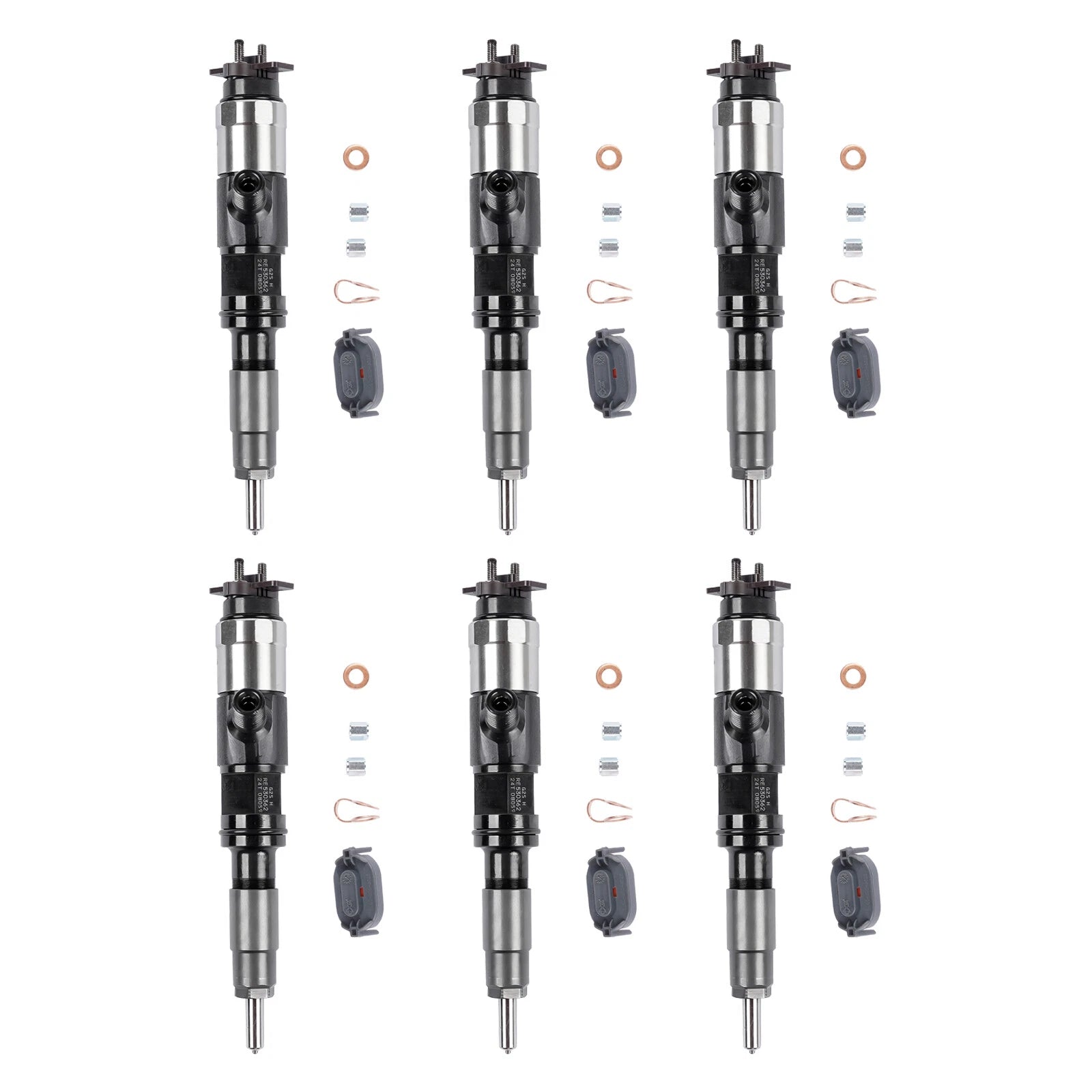 6Pack Common Rail Injectors for John Deere 4045T 6068T (RE531209 DZ100212)