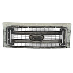 Front Upper Grille Replacement Set for Ford F150 (2009-2014) Black Silver