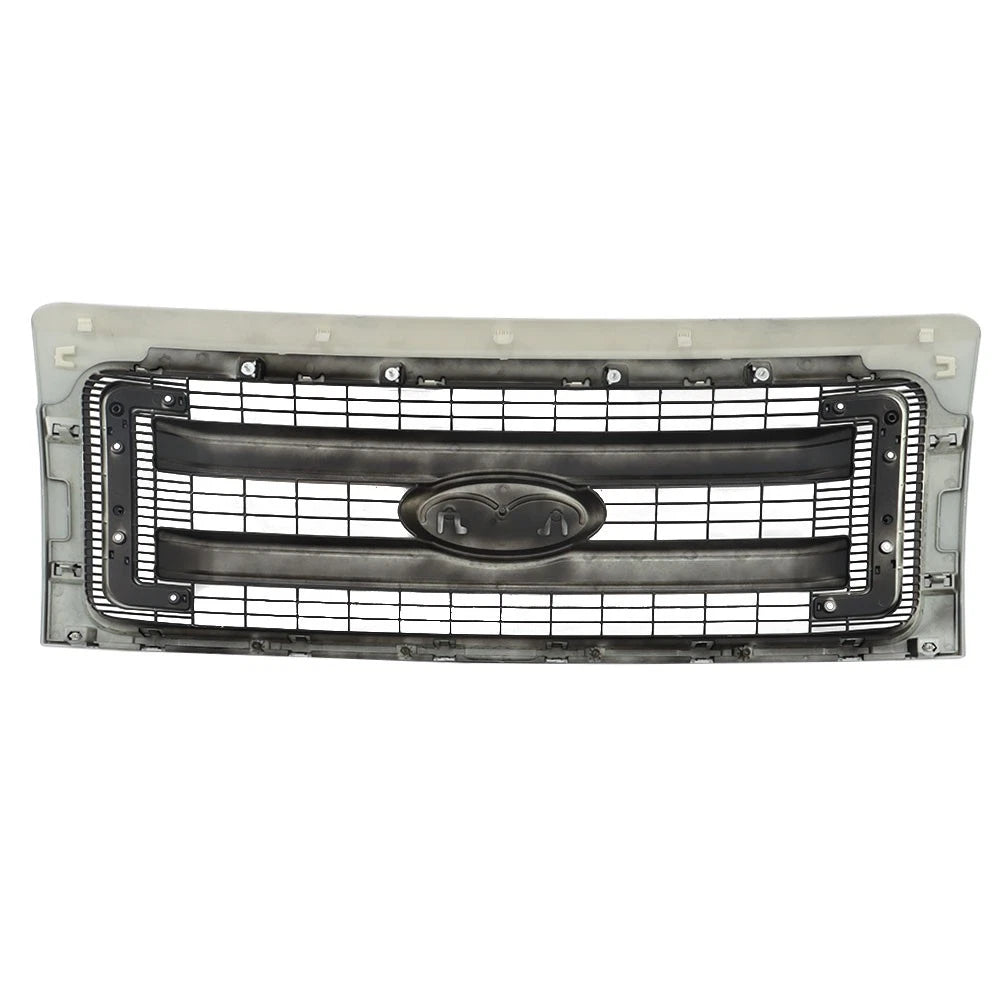 Front Upper Grille Replacement Set for Ford F150 (2009-2014) Black Silver