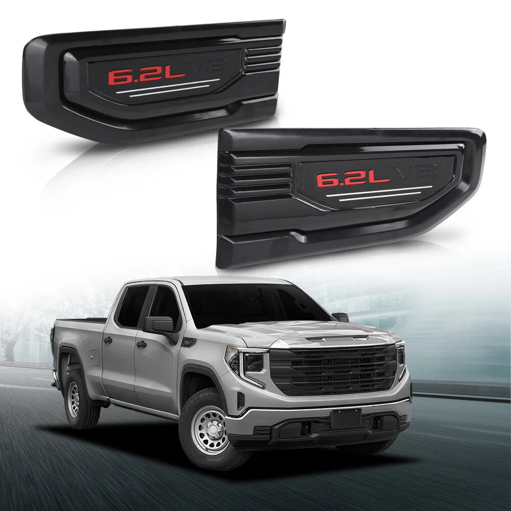 Fender Vent Emblem for GMC Sierra 1500 (2019–2025) Black Left + Right