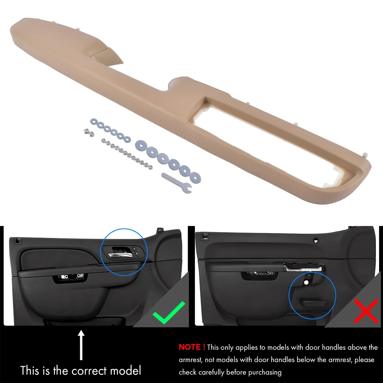 Driver Left Door Panel Handle Armrest for Tahoe Silverado (2007–2014)
