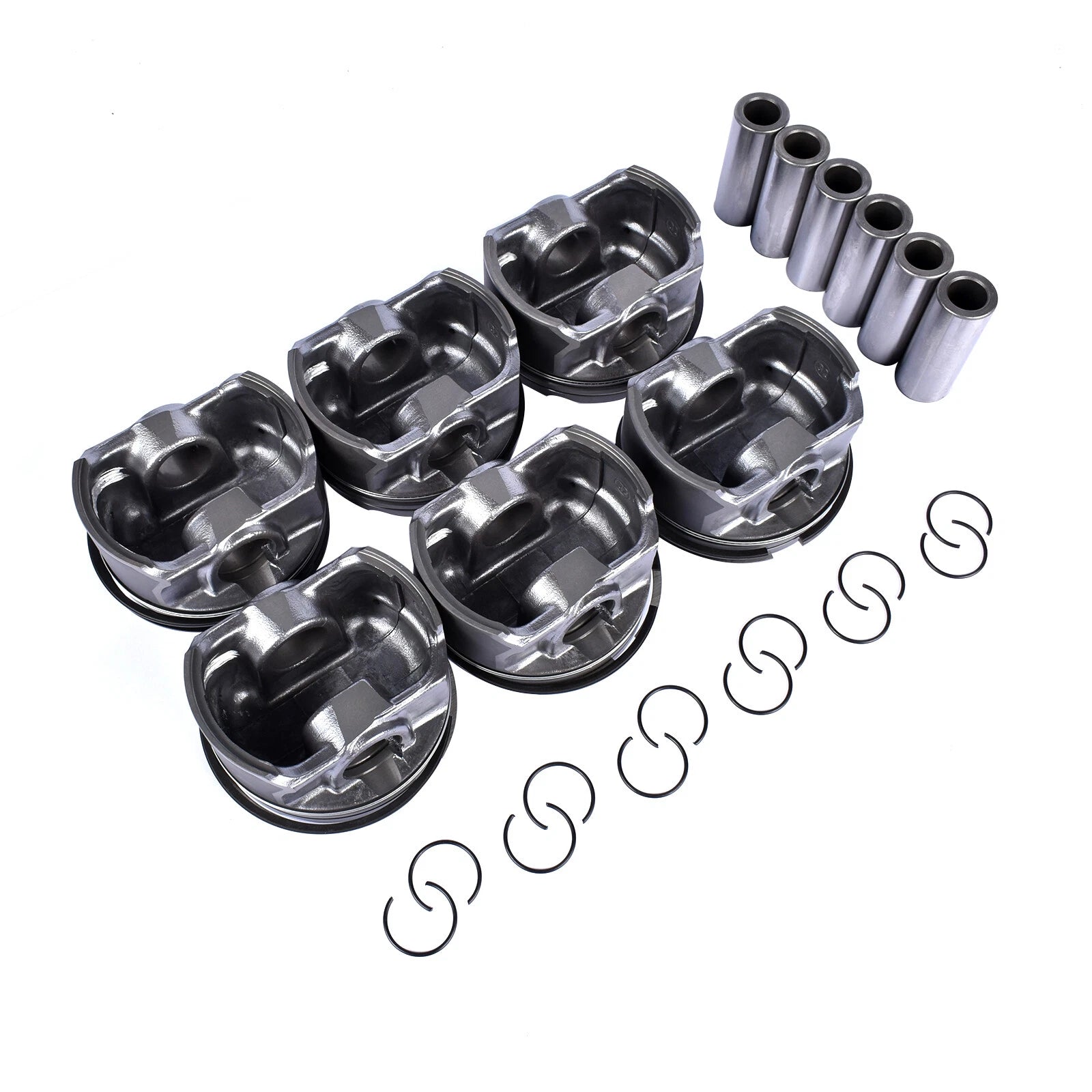 Set of 6 Pistons & Rings for BMW E46 E39 E60 E61 Z4 (1998–2006)