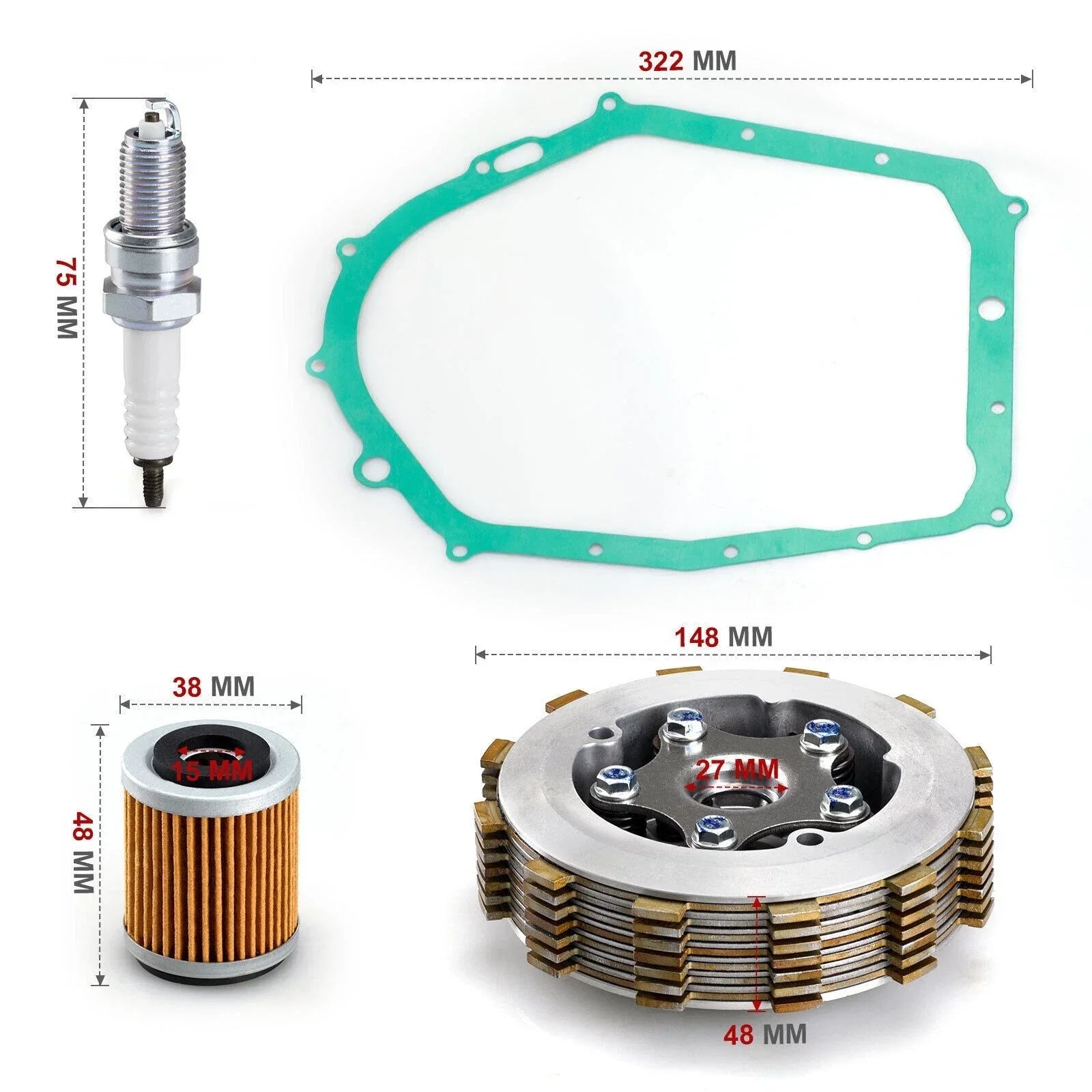 Heavy Duty Clutch Assembly with Gasket for Yamaha Kodiak 400 (1993–1998)