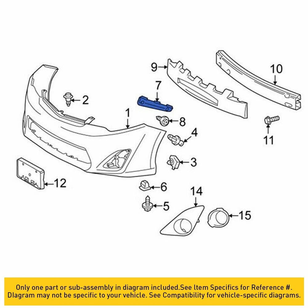 Set of 2 Front Bumper Retainer Brackets for Toyota Camry (2012–2014)