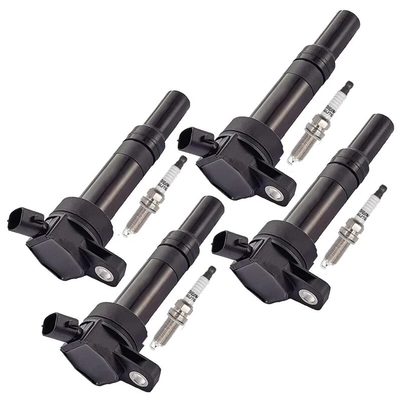 Set of 4 Ignition Coils + 4 Spark Plugs for Hyundai Elantra GT Tucson Kia Soul Forte5