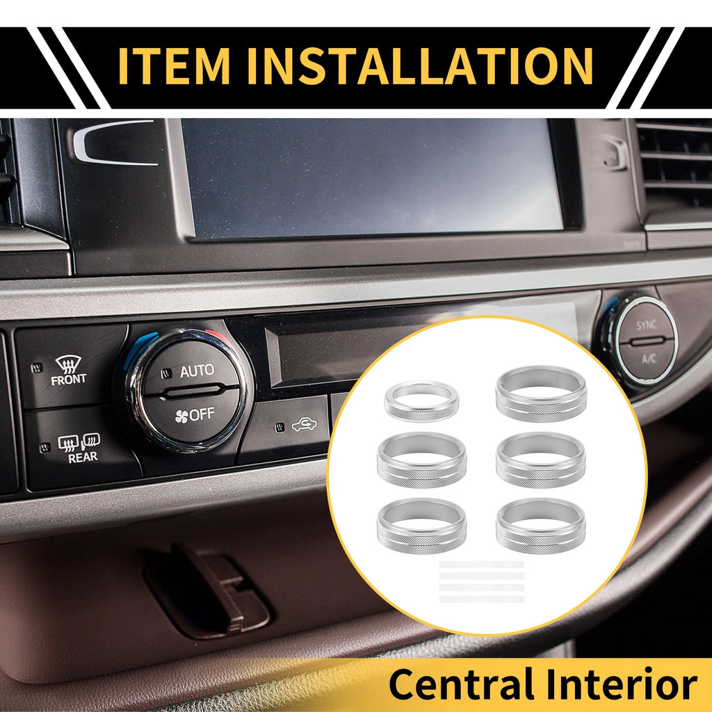 Air Conditioner Switch Knob Cover Ring for Ford F-150 (2015–2023) Silver Tone