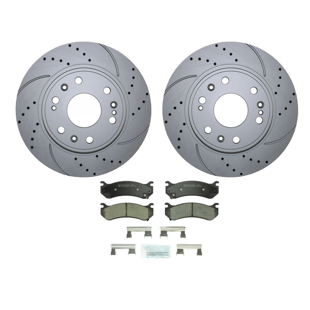 Front Brake Kit 330mm Drilled Disc Rotors & Bosch Pads for Chevy GMC