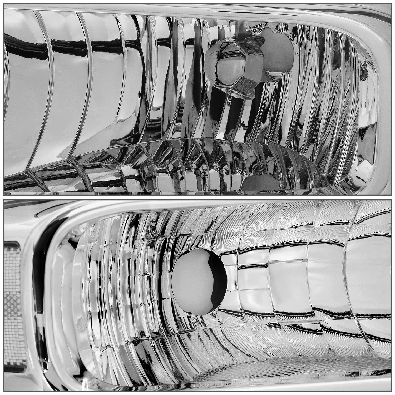 Pair of Chrome Clear Corner Headlight Lamps for Ford Super Duty (2005–2007)