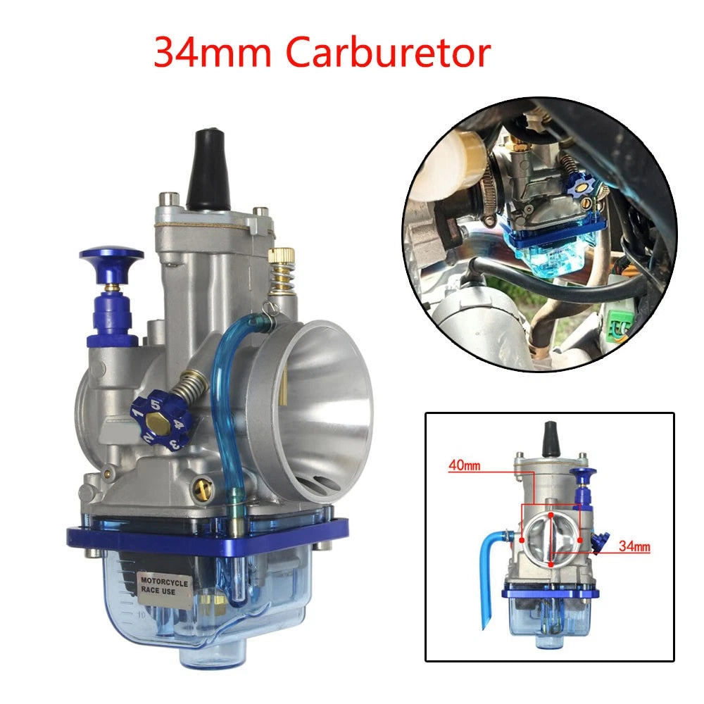 Carburetor 34mm for PWK34 250-350cc ATV Racing Motorcycle (2/4-Stroke)