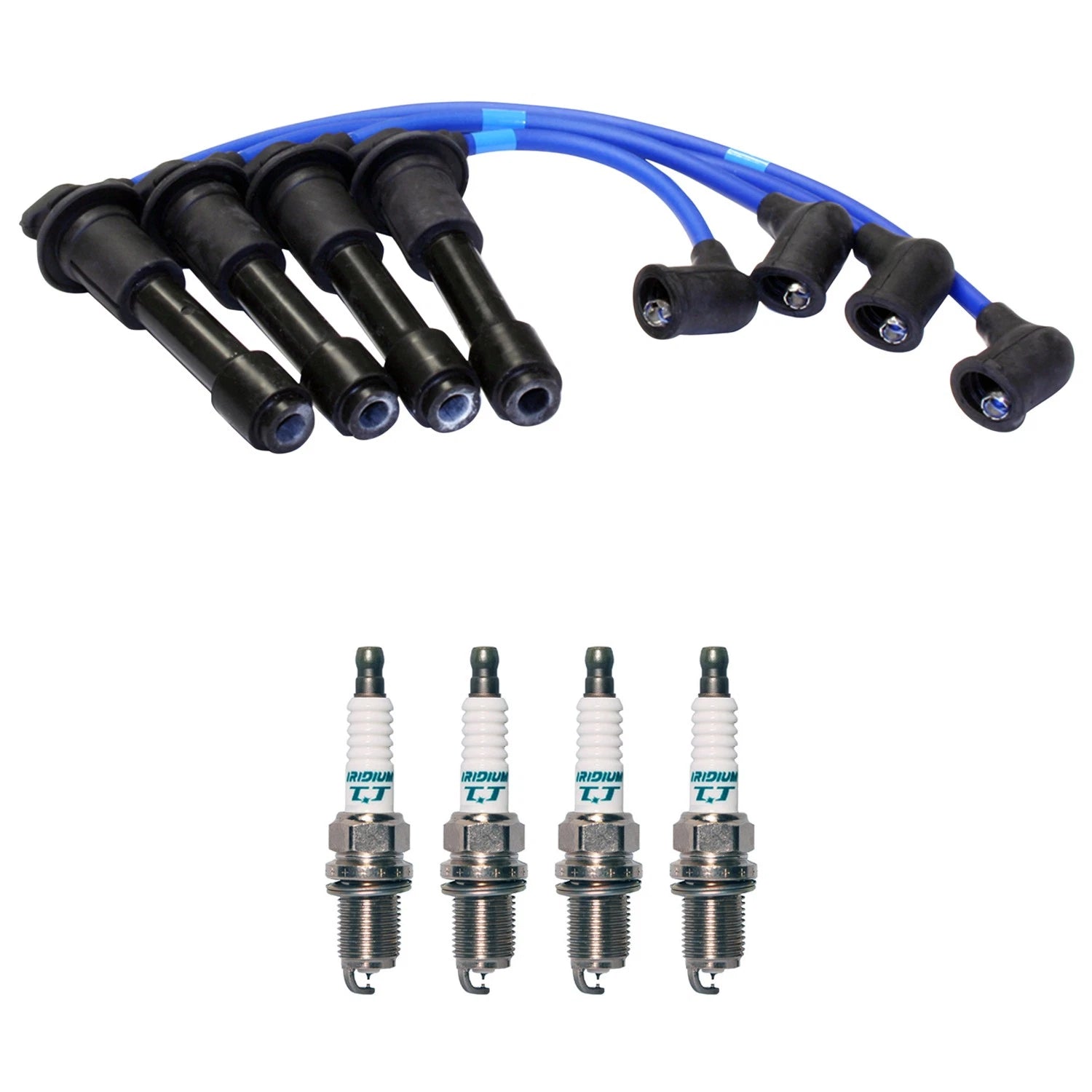 NGK 7mm Wire Set & Denso Iridium Spark Plug Kit for Mazda Miata (1990–2005)