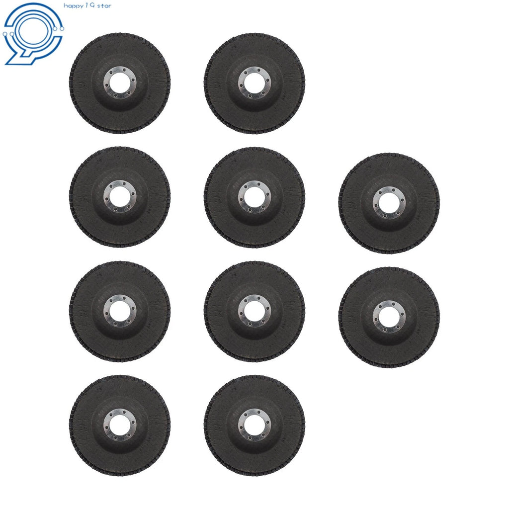 Set of 10 Zirconia Type 27 Flap Discs 4.5" Grinding Wheels 40 Grit 7/8" Arbor