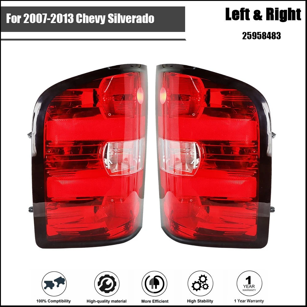 Set of 2 Tail Light Brake Lamp Assemblies for Chevy Silverado (2007–2013)