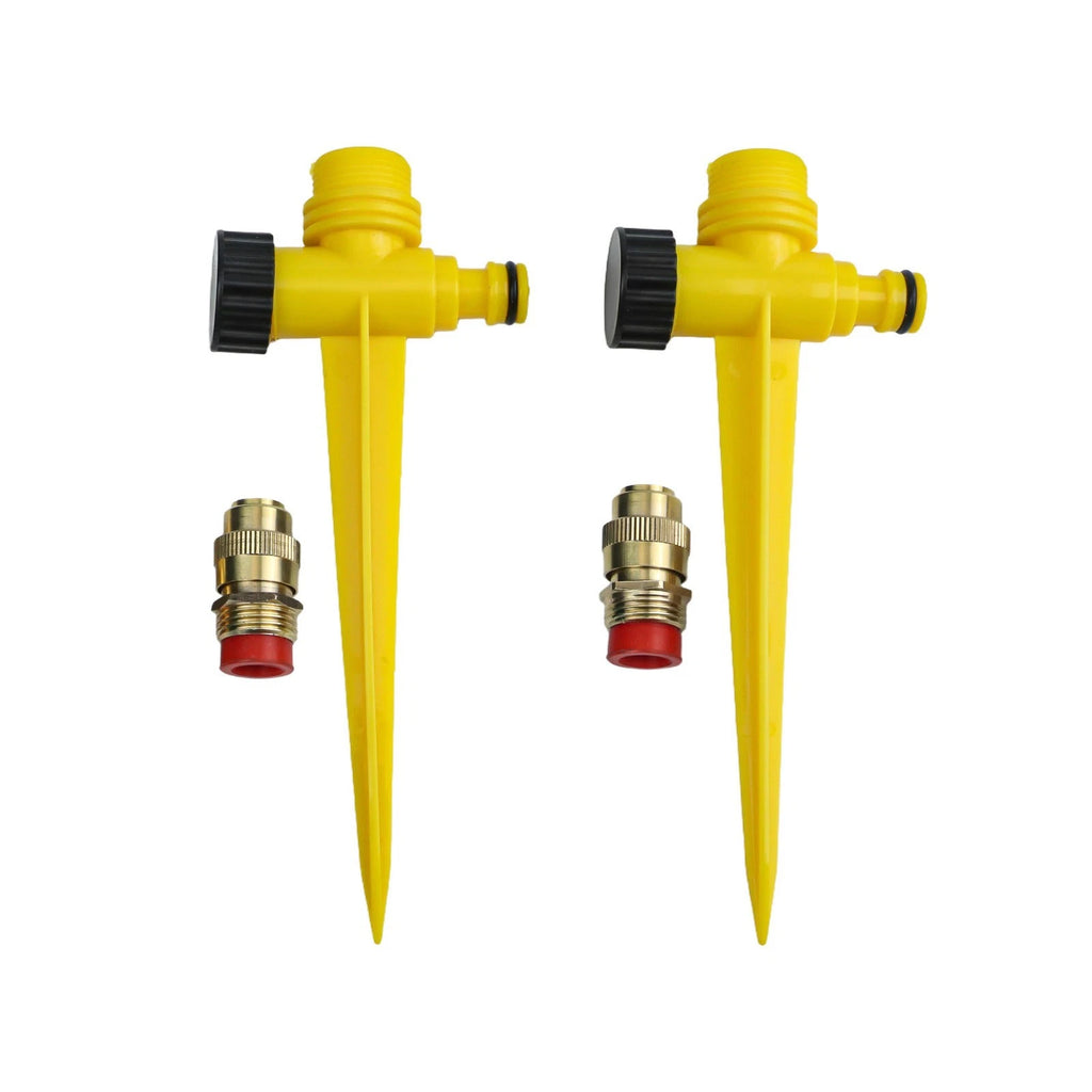 Set of 2 Metal Lawn Sprinklers with Adjustable Heads and Automatic Operation