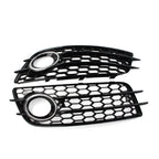 Pair Honeycomb Mesh Fog Light Grille Covers for Audi A4 B8 S4 (2008–2022)