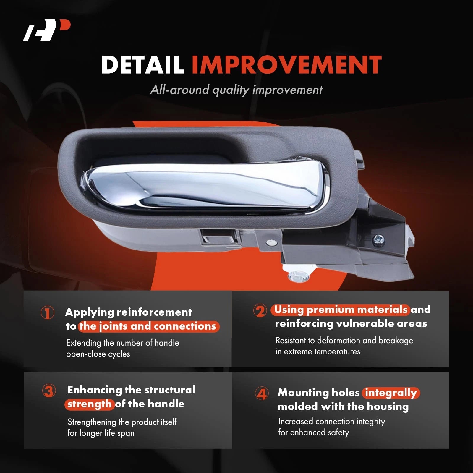 Set of 4 Interior Door Handles for Honda Accord (2003–2007) Sedan