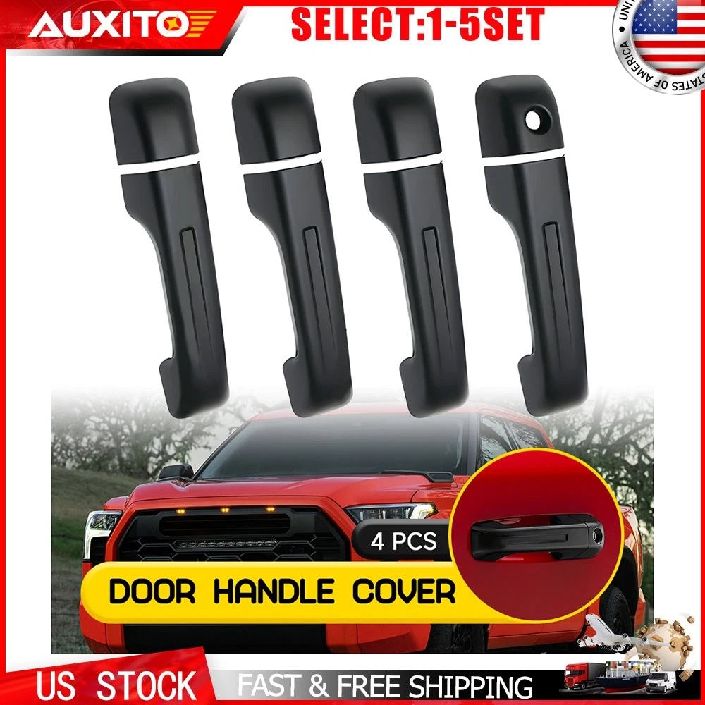 Set of 4 Matte Black Door Handle Guard Covers for Dodge Ram 1500 (2019–2025)