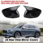 Gloss Black Mirror Cap Covers for Infiniti QX50 (2019–2024), QX55 (2022–2025), QX60 (2016–2020)