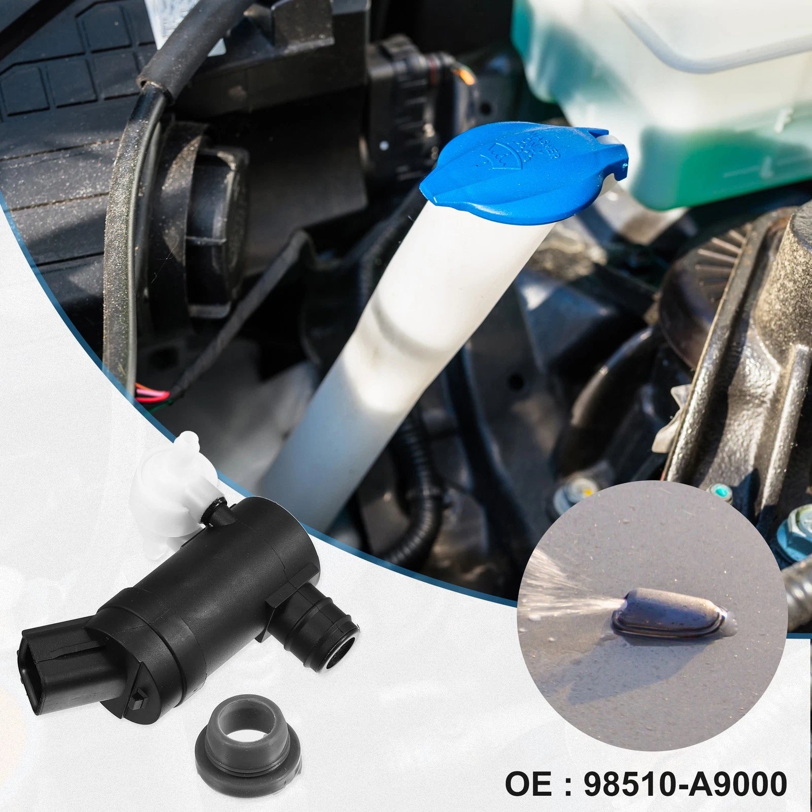 Windshield Washer Motor Pump with Grommet for Kia Sedona (2015–2021)