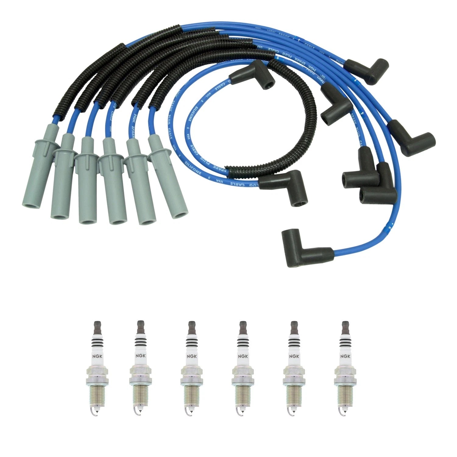 NGK Wire Set & 6 Iridium IX Spark Plugs for Dodge Dakota Durango (1997–2003)
