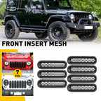 Front Mesh Grille Inserts for Jeep Wrangler JKU JK (2007–2018)