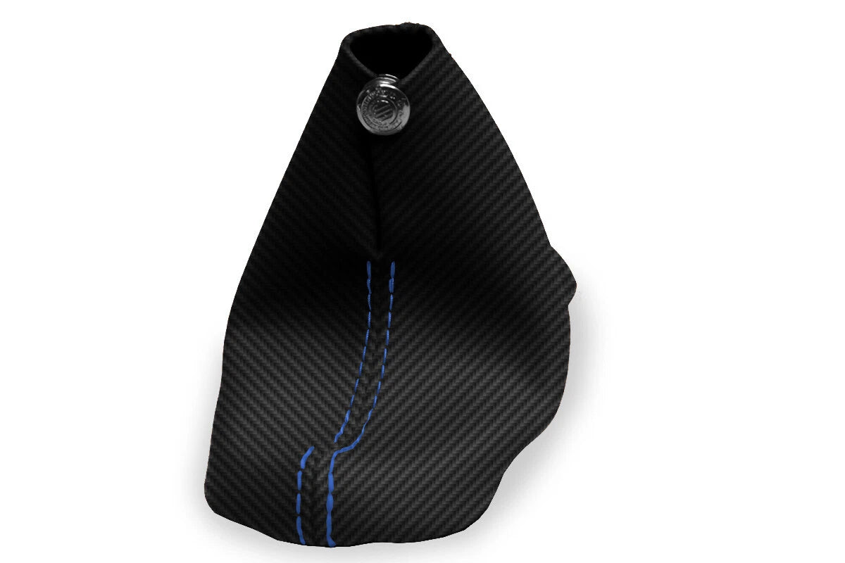 Manual Shift Boot Cover for Chevrolet Cavalier (2000–2005) Carbon Fiber Blue Stitch