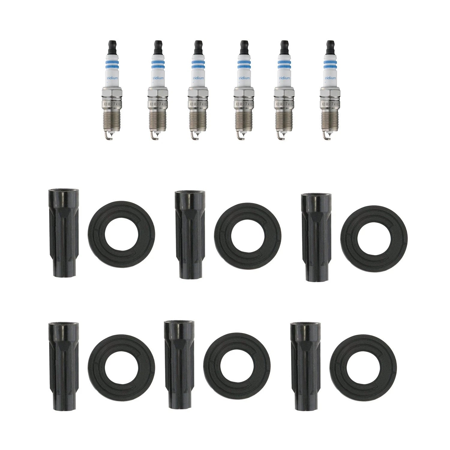 Set of 6 Double Iridium Spark Plugs & Ignition Coil Boot Kit for Escape V6 (2001–2012)