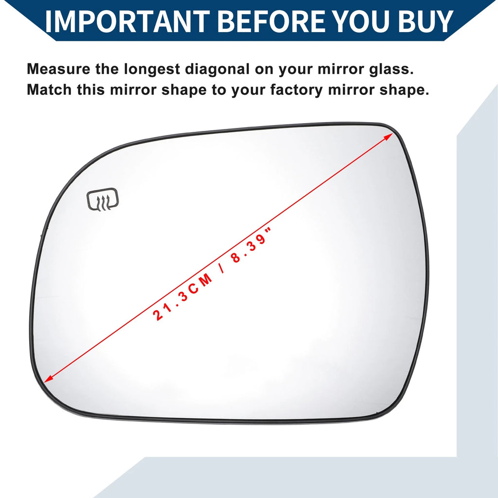 Heated Left Side Mirror Glass for Toyota Sienna (2011–2019)