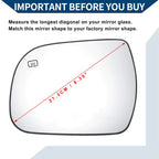 Heated Left Side Mirror Glass for Toyota Sienna (2011–2019)