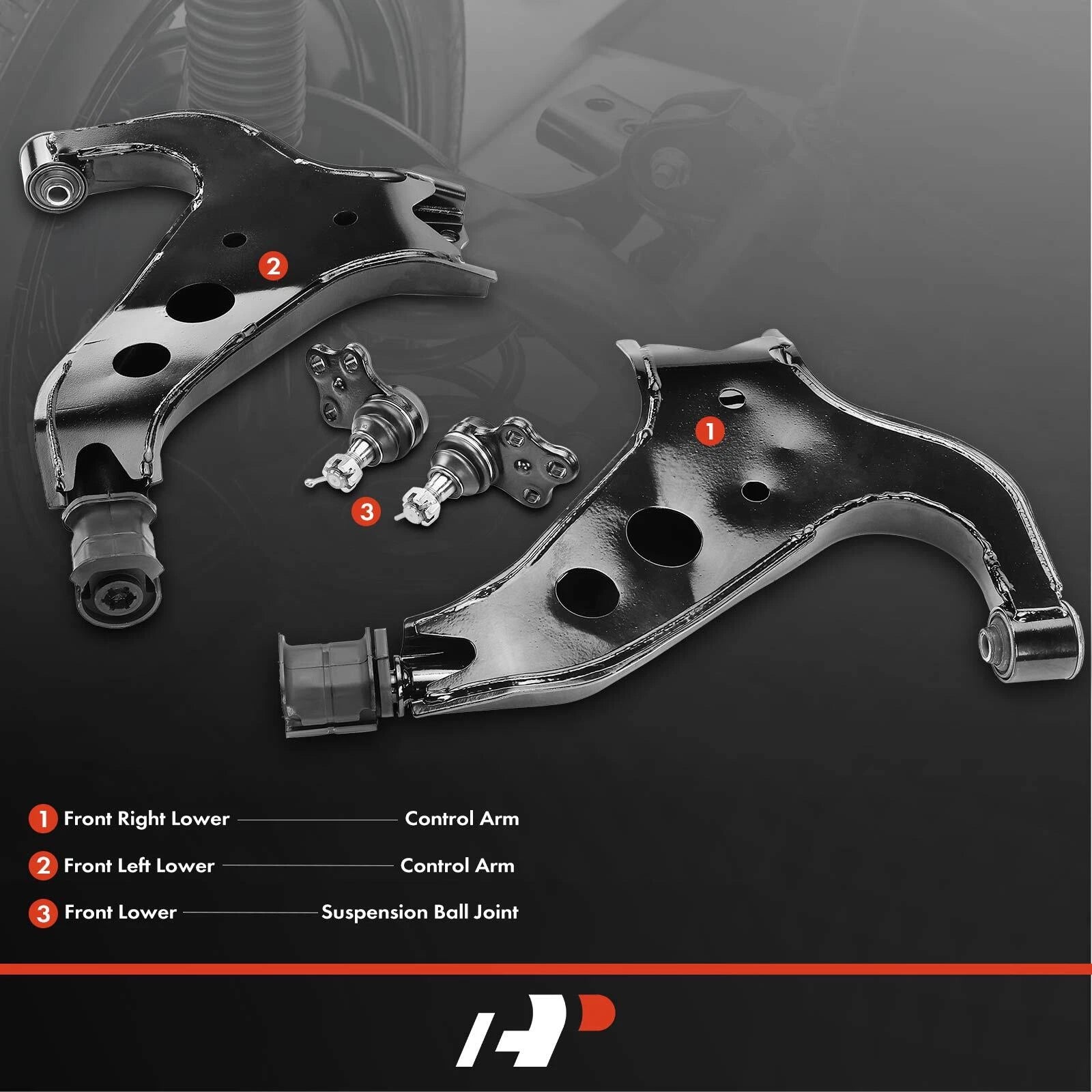 Set of 4 Front Lower Control Arms & Ball Joints for Nissan Pathfinder