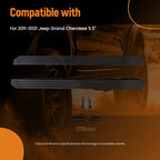 Set of 2 Aluminum Running Board Nerf Bars for Jeep Grand Cherokee (2011–2021)
