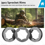 3PCS 3/8" 7T Sprocket Rim for STIHL 044 046 066 MS440 MS441 MS460 MS660
