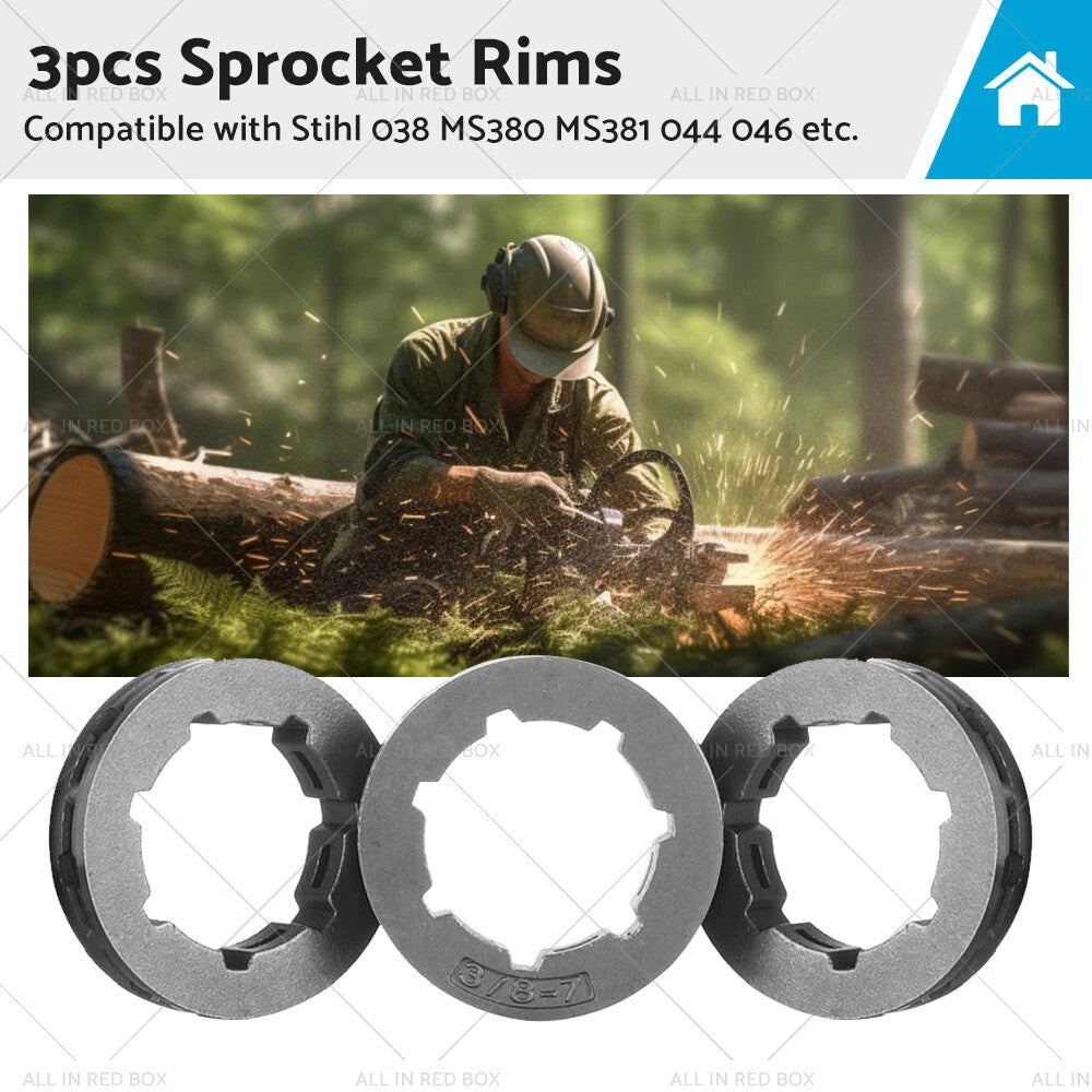 3PCS 3/8" 7T Sprocket Rim for STIHL 044 046 066 MS440 MS441 MS460 MS660
