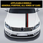 Car Stripes Racing Rally Front Hood Carbon 5D Fiber Decal Wrap for Universal
