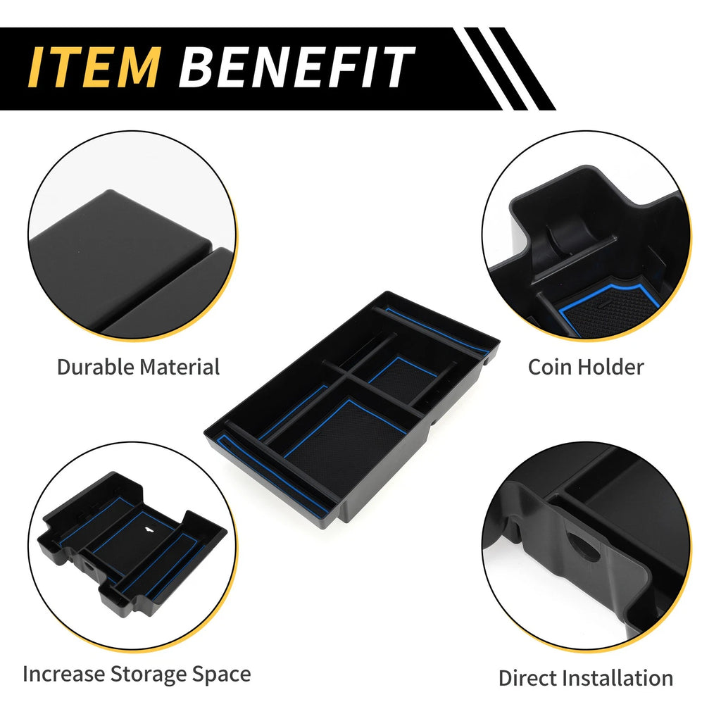 Center Console Organizer Tray for Chevy Silverado (2020–2023) Black Blue