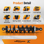 2X Front Shock Strut Absorber Kit for Arctic Cat 500 TRV 500 (2013–2020)