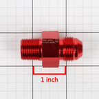 Red 8-AN Flare to 3/8" NPT Fitting Coupler Adapter with 1/8" Port