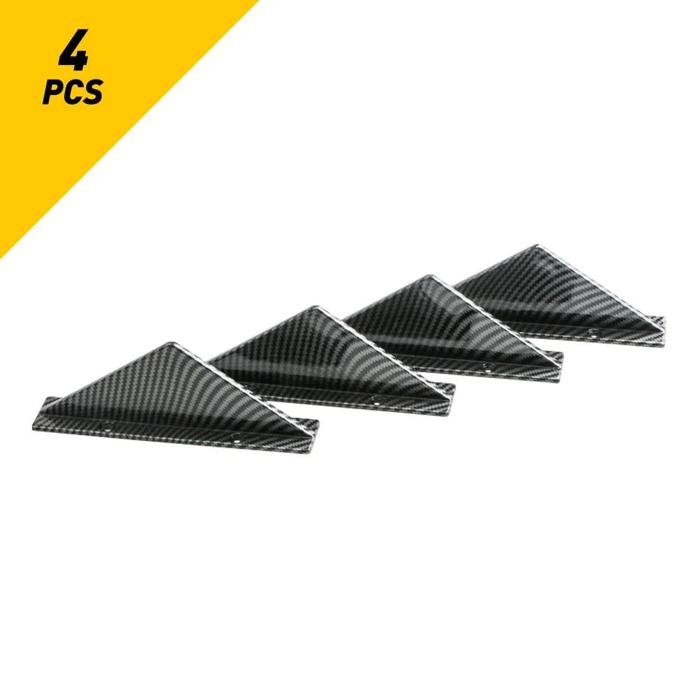 4X Carbon Fiber Look Rear Bumper Diffuser Spoiler Lip Splitter for