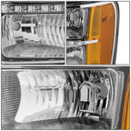 LED DRL Chrome Housing Amber Side Headlights for GMC Sierra (2007–2014)